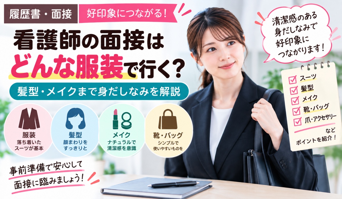 看護師の転職面接に適したスーツ姿の女性のイメージ